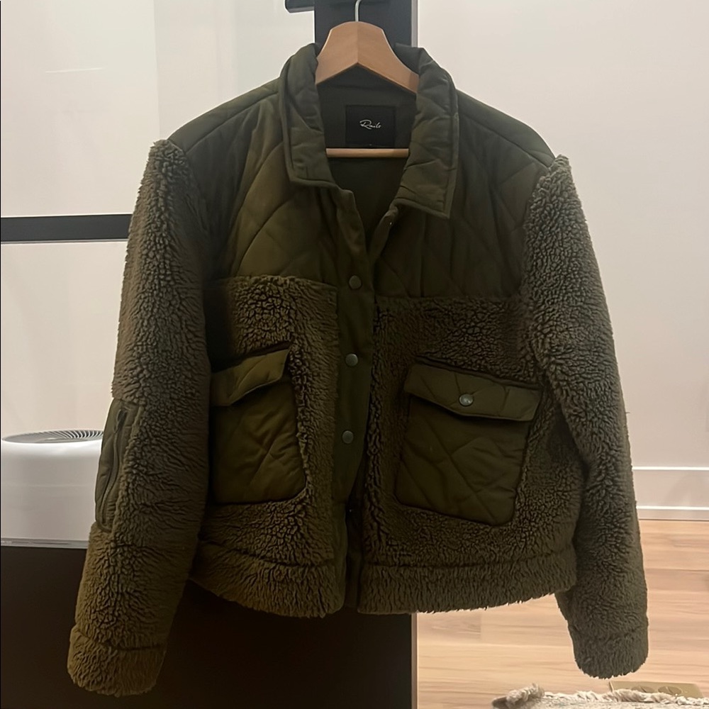 Rails Olive green Peyton moto fleece jacket